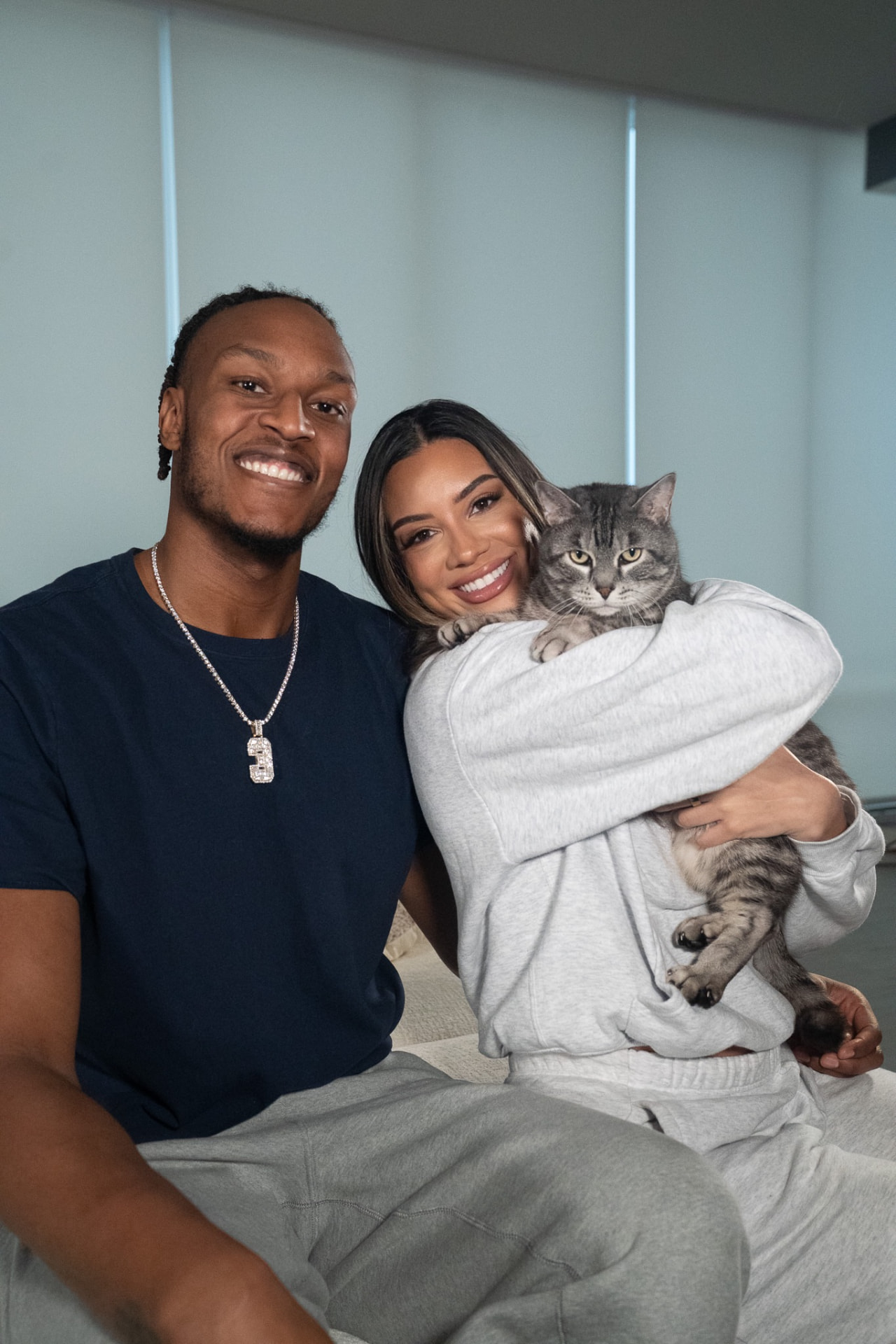Aysia and Myles at home with Casper